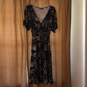 Lady V London Lyra dress in navy paisley